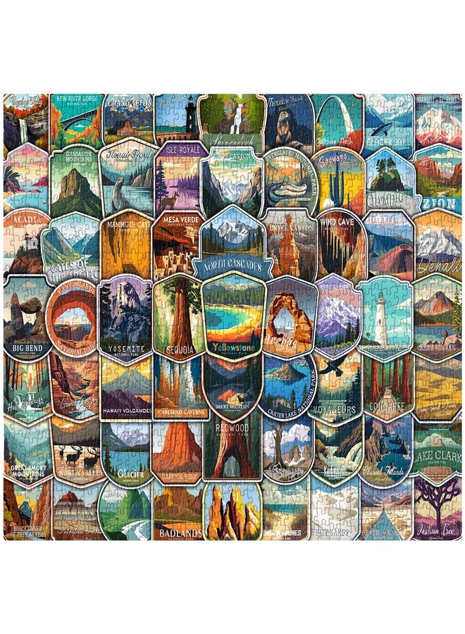 PICKFORU National Parks Puzzles for Adults 1000 Pieces and up, National Parks Stickers Puzzle Collects Yellowstone Yosemite Zion Glacier, National Park Poster Jigsaw Puzzles as Home Decor - Image 2